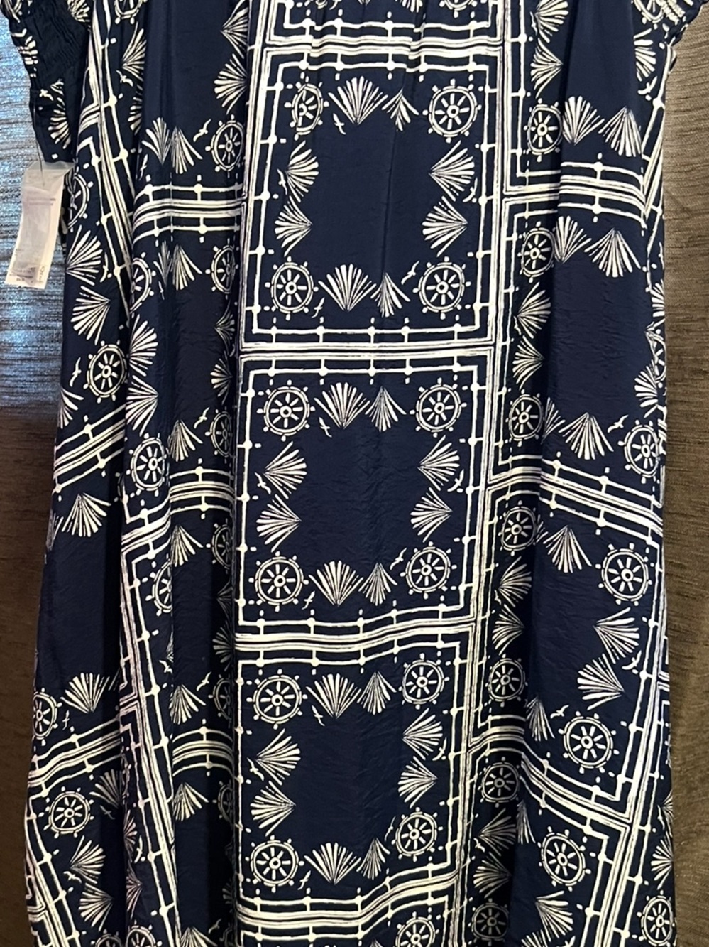 Sonoma Navy and White Patterned Maxi Skirt